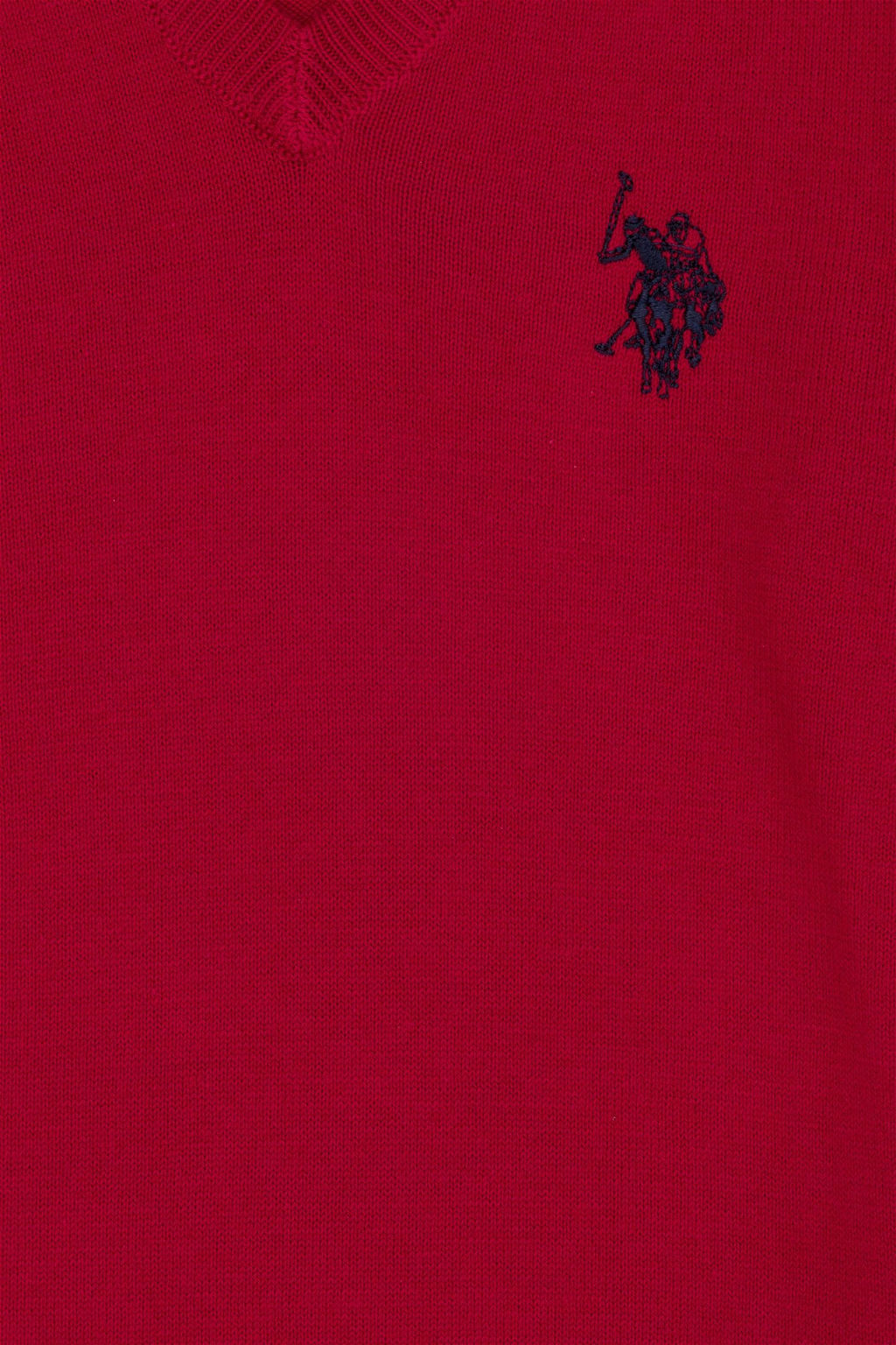 U. S. Polo Assn Красный базовый свитер с v-образным вырезом для девочек - U.s. polo assn фото 4