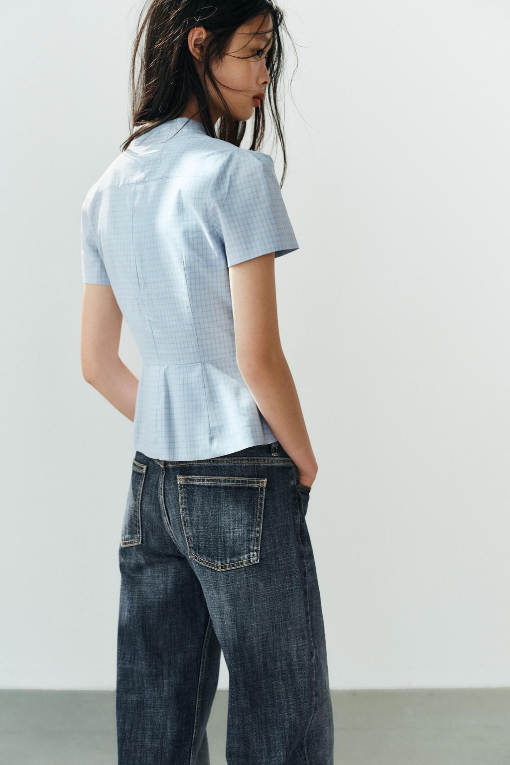 TOP RAYAS PEPLUM / Azules - Zara фото 2