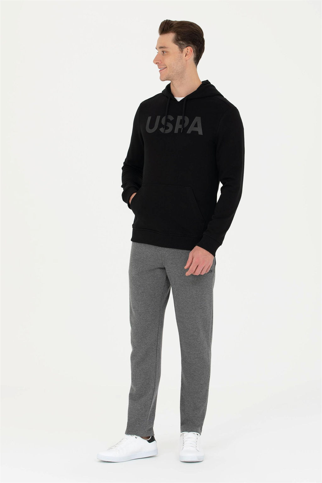 U. S. Polo Assn Мужская черная базовая толстовка с капюшоном - U.s. polo assn фото 11