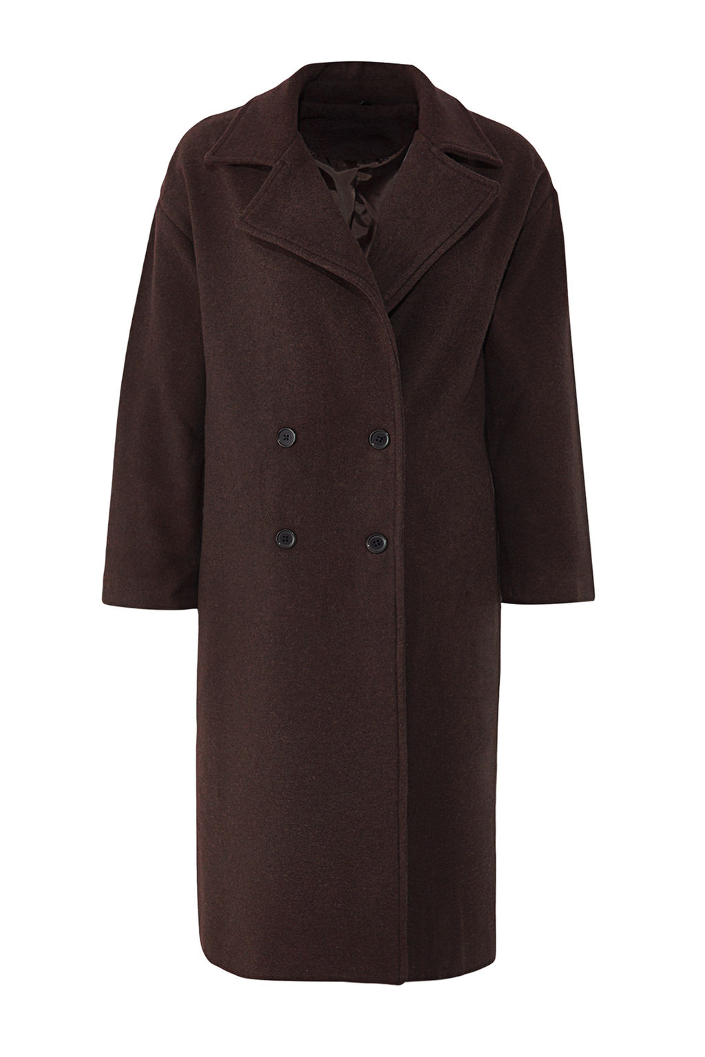 Kahverengi Oversize Genis Kesim Uzun Yunlu Kase Kaban TWOAW21KB0038