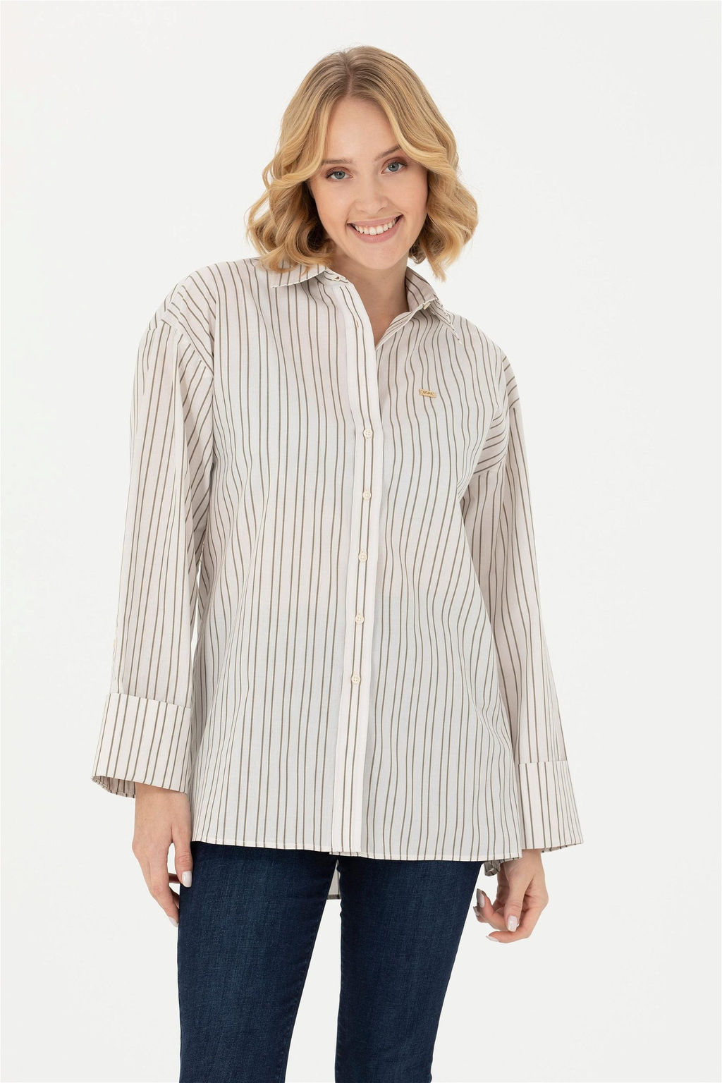 U. S. Polo Assn Женская рубашка с длинным рукавом Stone - U.s. polo assn фото 3