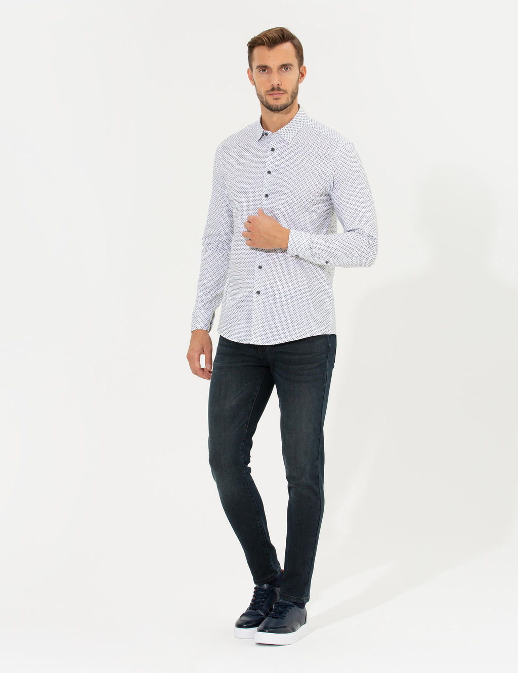Ye_il Slim Fit Uzun Kollu G_mlek