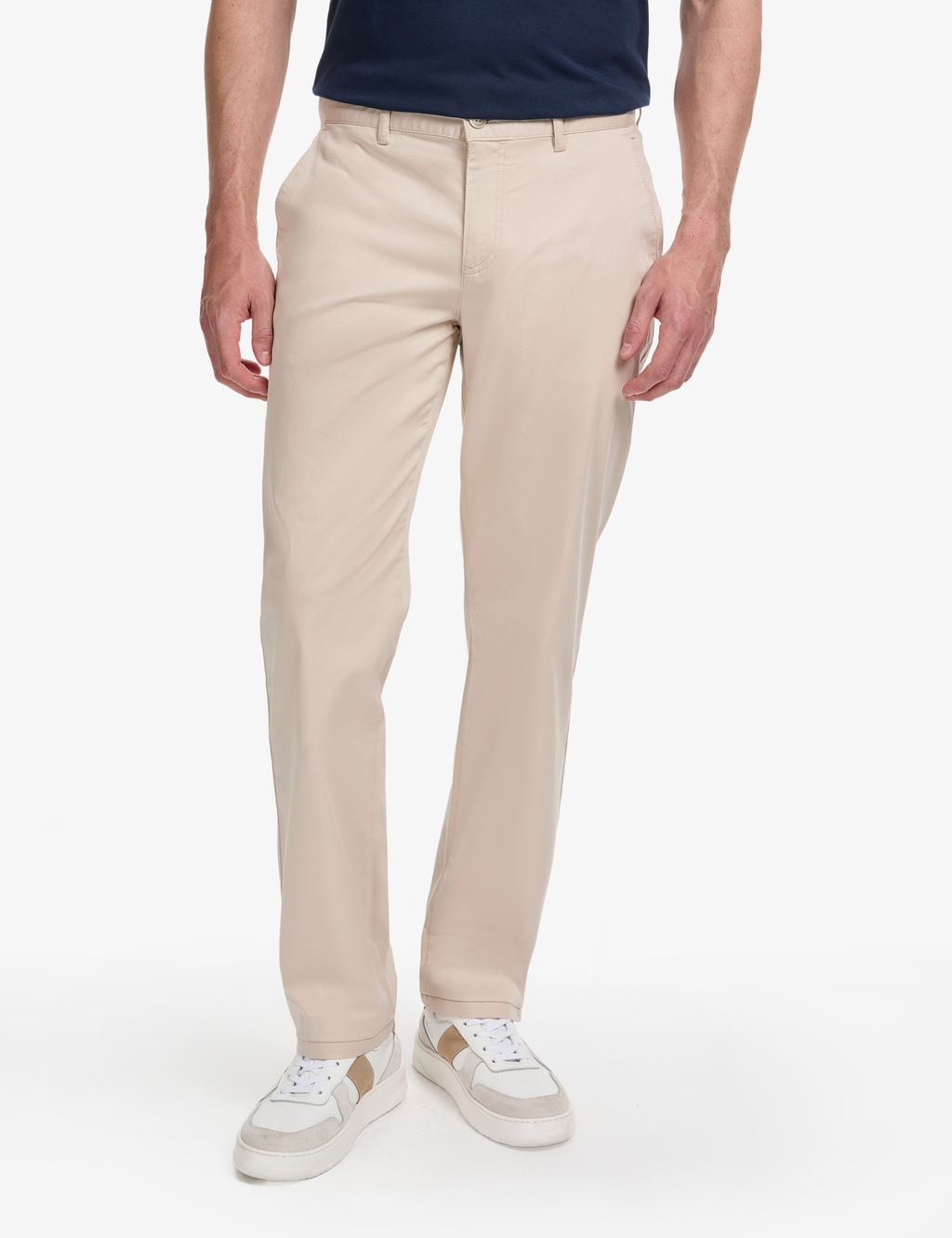 Bej Regular Fit Basic Kanvas Pantolon