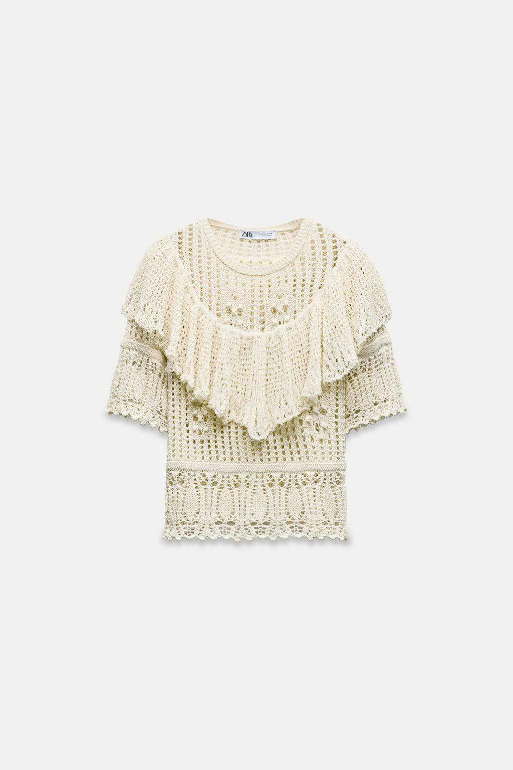 RUFFLED KNIT ROMANTIC TOP - Zara фото 7