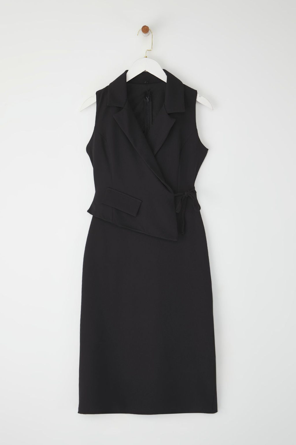 TRENDYOLMILLA Siyah A Kesim Ceket Yaka Midi Dokuma Elbise TWOSS25EL00298  фото 7