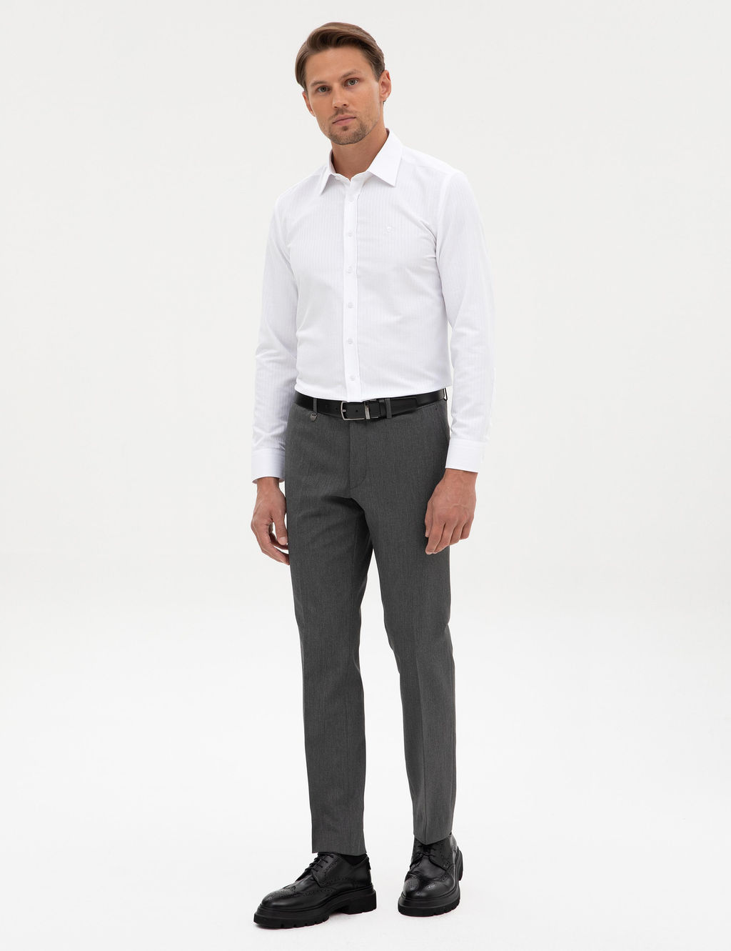 Beyaz Slim Fit Uzun Kollu G_mlek