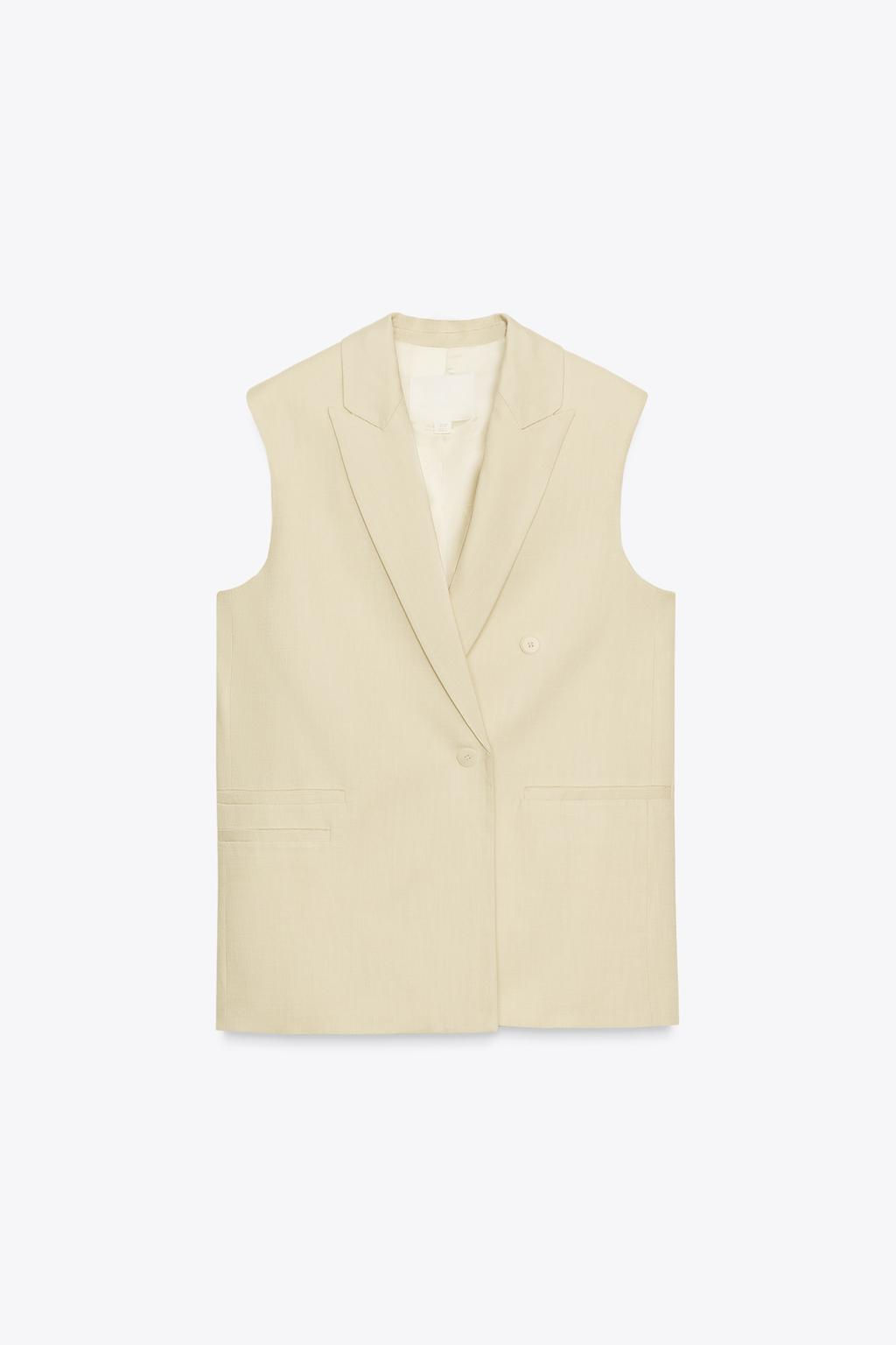 ZW COLLECTION OVERSIZE DOUBLE-BREASTED WAISTCOAT - Zara фото 6