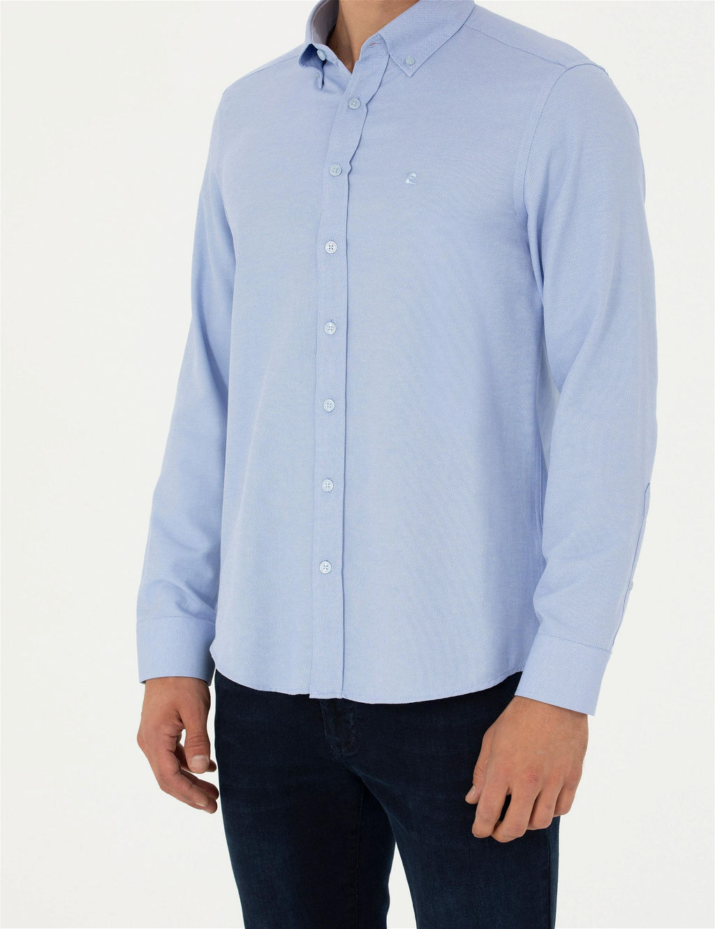 A__k Mavi Slim Fit Uzun Kollu G_mlek - Pierre cardin фото 6