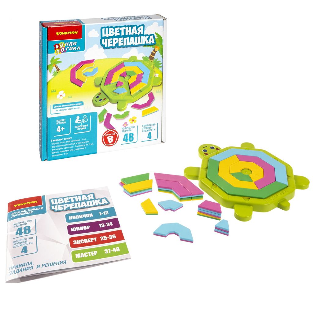 Игра настольная логическая с т.з.Bondibon ЦВЕТНАЯ ЧЕРЕПАШКА фото 12