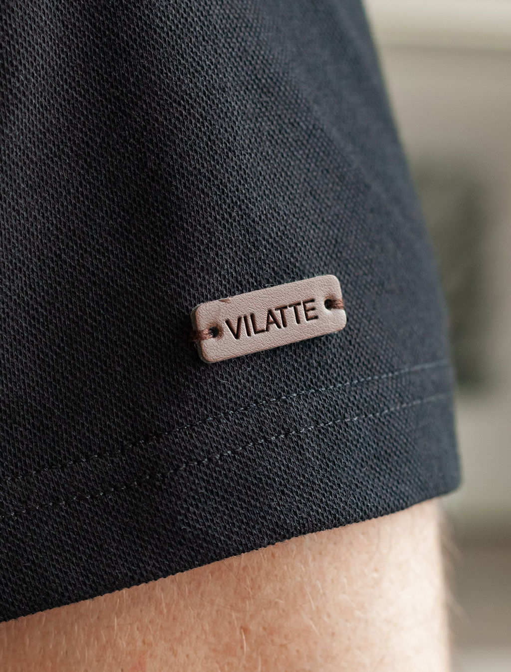 Футболка-поло из фактурного трикотажа VILATTE