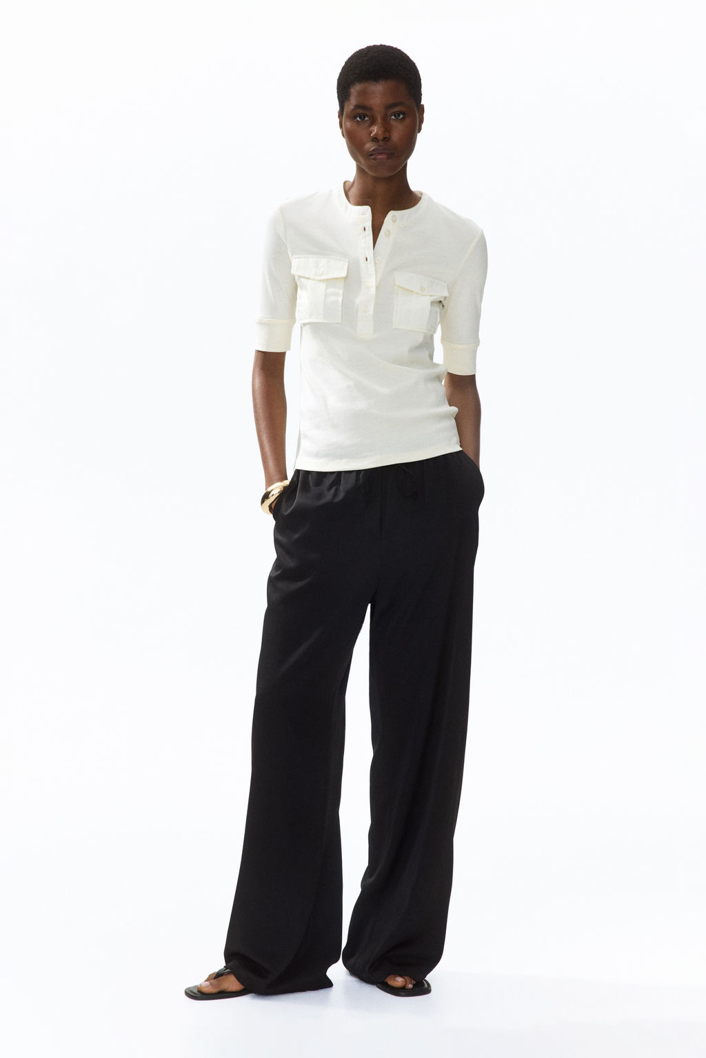 Pantal?n amplio con cord?n de ajuste - H&m фото 4