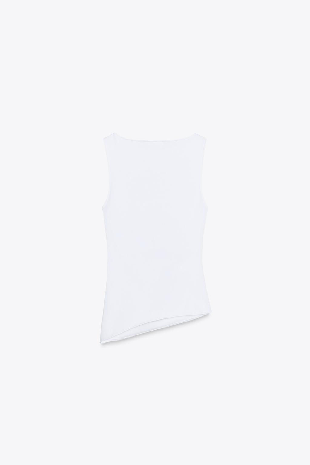 ASYMMETRIC DRAPED T-SHIRT - Zara фото 7