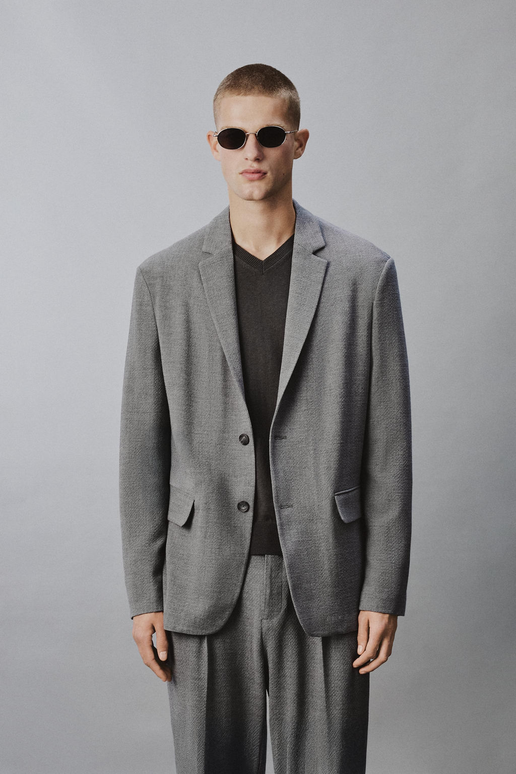 BLAZER RELAXED FIT TRAJE ESPIGA / Gris - Zara фото 2