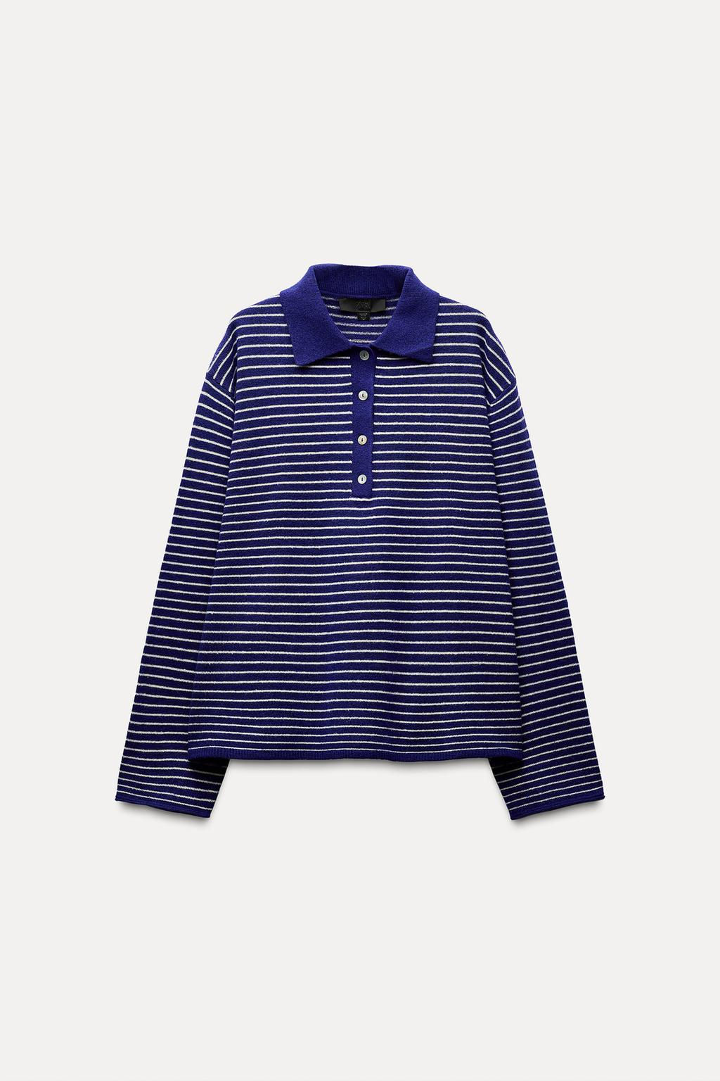 STRIPED KNIT POLO SHIRT - Zara фото 4
