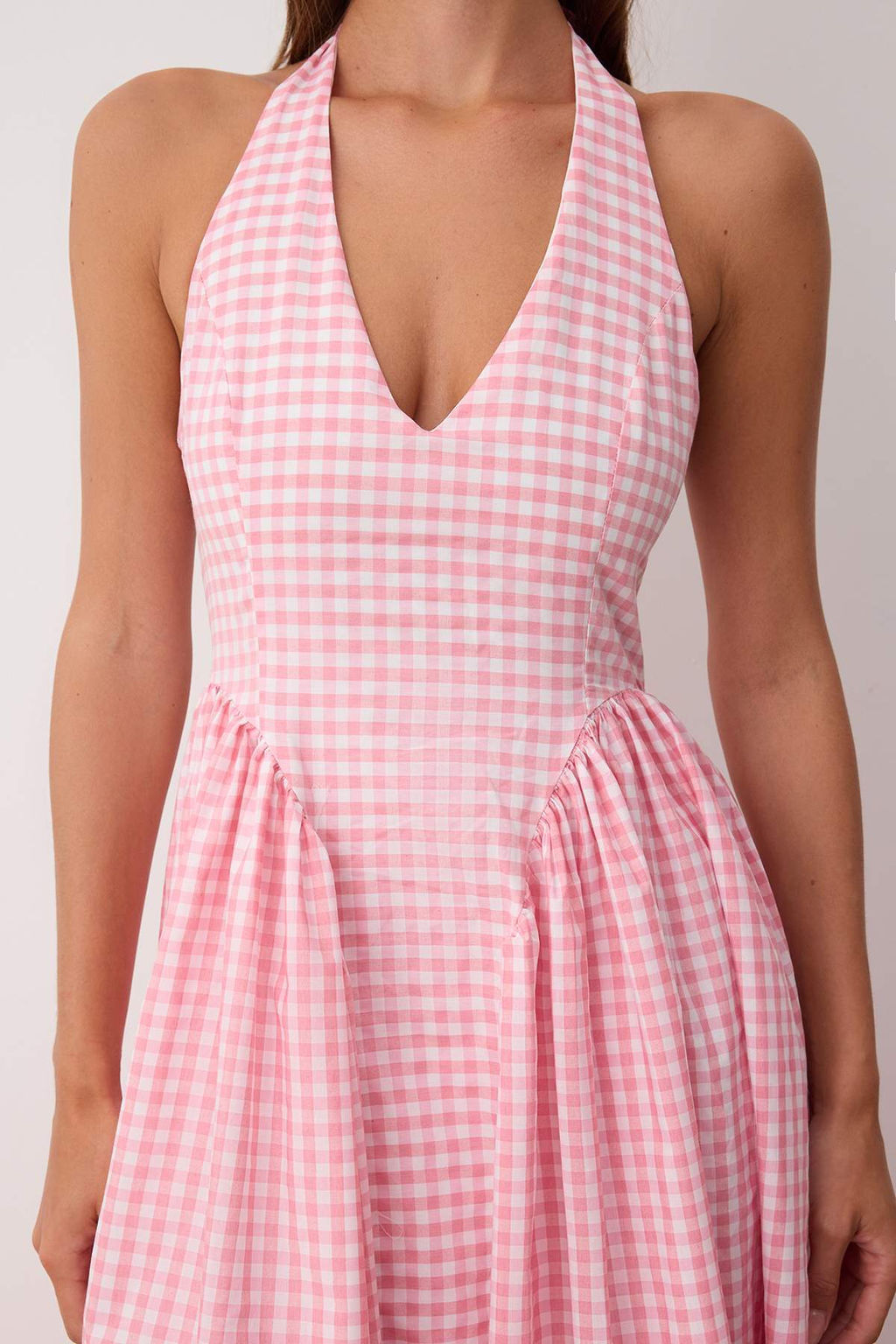 Pembe Potikare Desenli Belden Ac?lan Dokuma Maxi Elbise TWOSS25EL00874 - Trendyolmilla фото 7