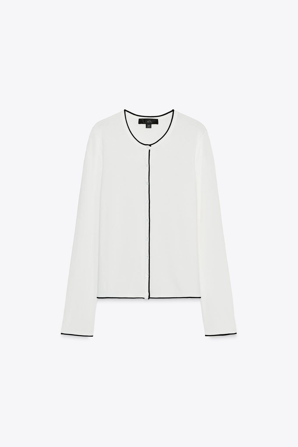 KNIT JACKET WITH PIPED SEAMS - Zara фото 8