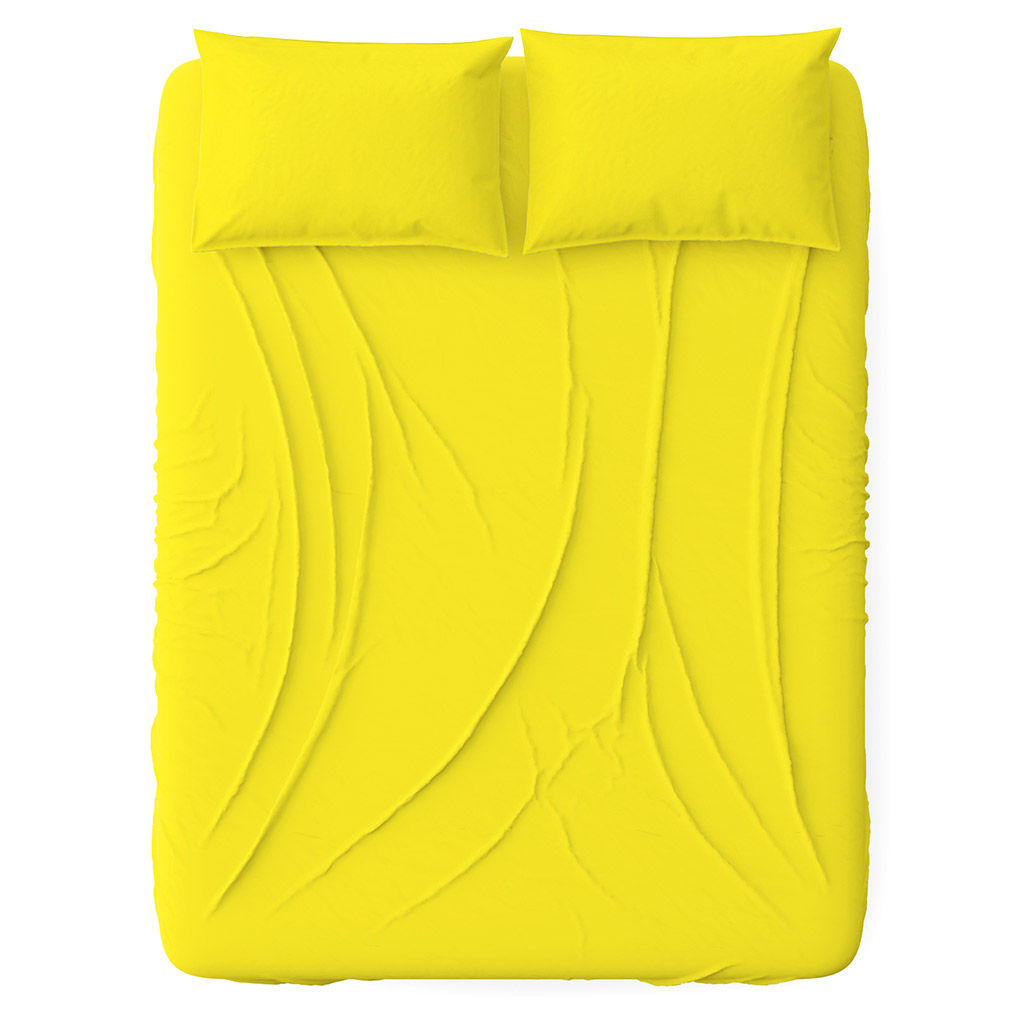 "Желтый" Простыня на резинке "Евро Макси" 180х200см, свесы 27см, поплин 115г/м2, хлопок 100%, "Домашняя мода" (Россия)