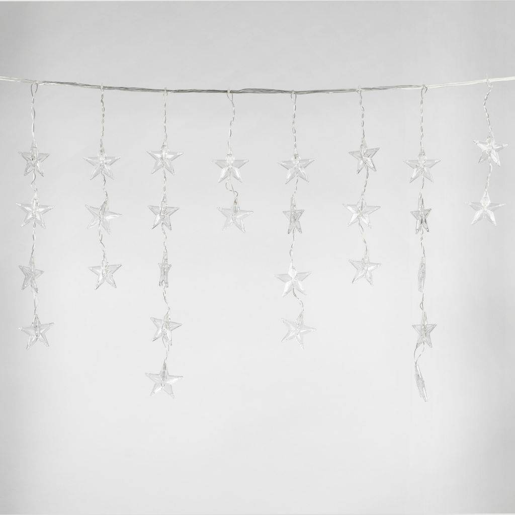 ULD-E5505-196/DTK WHITE-BLUE IP20 STARS-1 Занавес светодиодный фигурный Звёздочки-1, 5,5х 0,5м. 56 подвесов. 196 светодиодов. Белый и синий свет. Провод прозрачный. TM Uniel. - Volpe фото 2