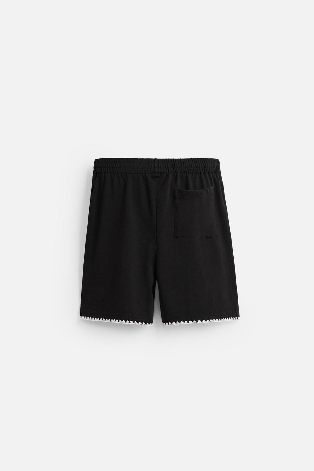 CONTRAST EMBROIDERY BERMUDA SHORTS - Zara фото 7