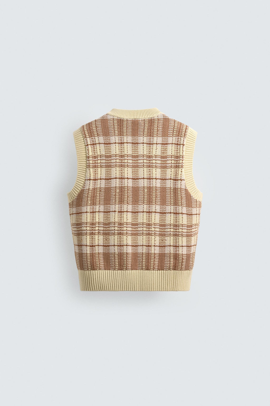 JACQUARD KNIT CHECKS WAISTCOAT - Zara фото 8