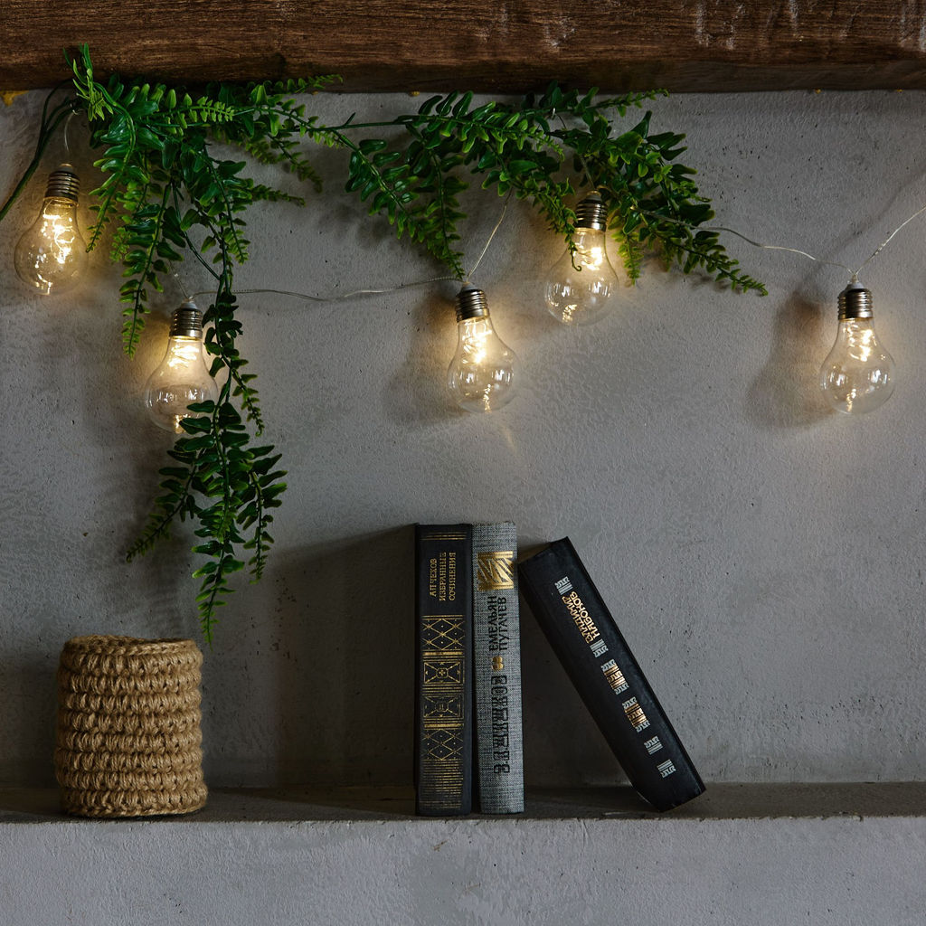 ULD-S1800-050/STB/3AA WARM WHITE IP20 RETRO BULBS-1 Гирлянда светодиодная Лампочки ретро-1, на батарейках 3AA (не в/к), 1,8м. 50 светодиодов. Теплый белый свет. Провод прозрачный. TM Uniel