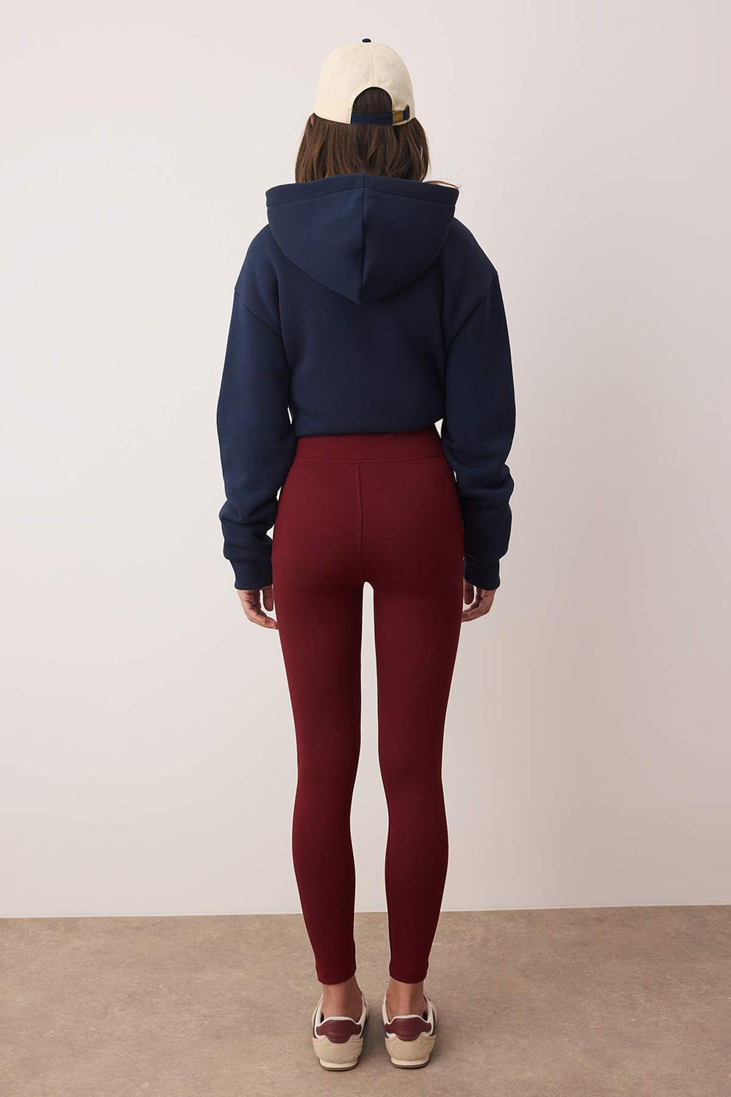 Bordo Yuksek Bel Basic Beli Lastikli Interlok Orme Tayt TWOAW20TA0047