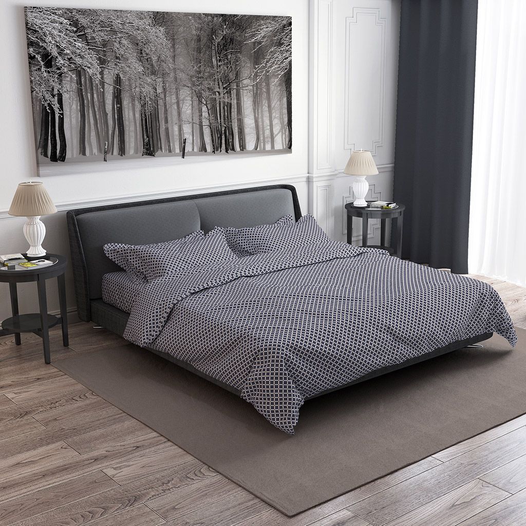 Наволочка 30х30см Виши, темно-синий, с клапаном-запахом, поплин Комфорт 115г/м2, хлопок 100%, упаковка ПП 22х30см, Домашняя мода (Россия)  фото 2