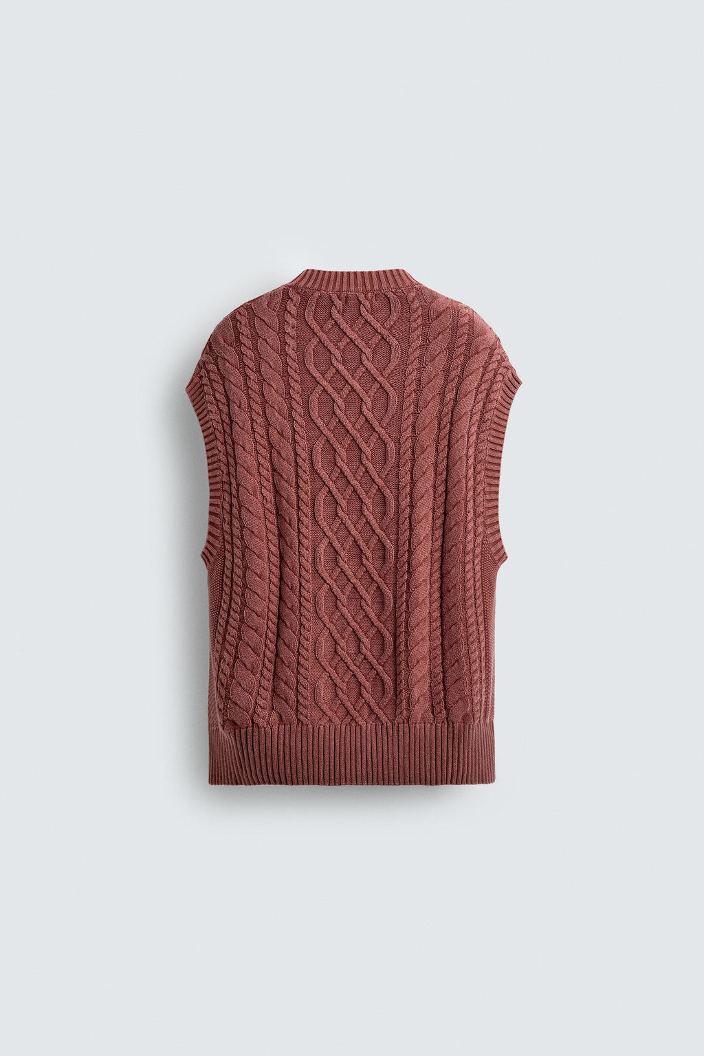 CABLE-KNIT TEXTURED VEST - Zara фото 8