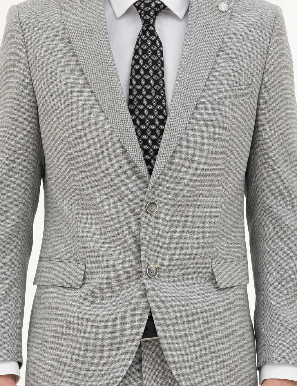 A__k Gri Extra Slim Fit Y_n Tak_m Elbise