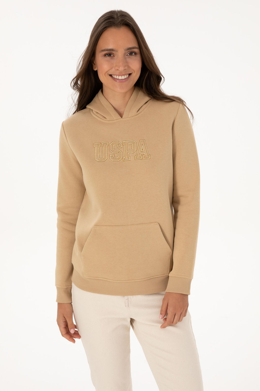Kad_n Kum _ardonlu Kap__onlu Basic Sweatshirt