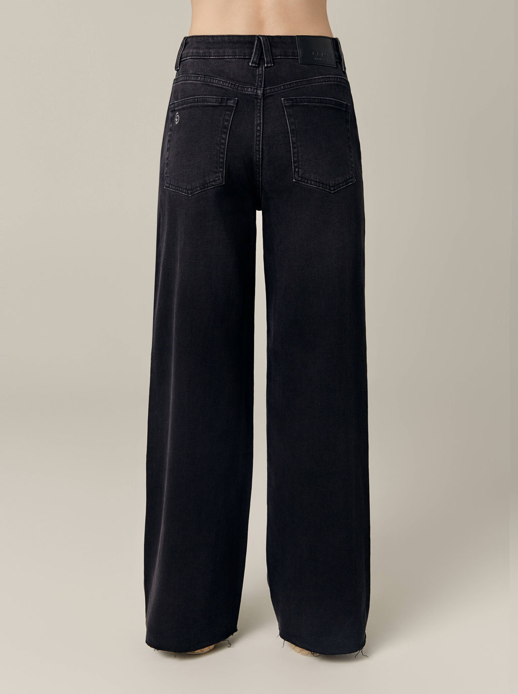 CONTE CON-718 Джинсы wide leg с эффектом потертости и необработанным краем washed black - Conte elegant фото 3