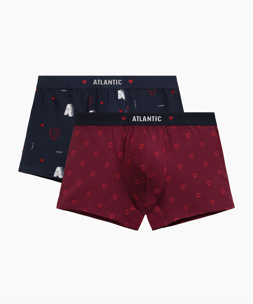 ATLANTIC 2GMH-029 Трусы шорты 3D Love - набор 2 шт. темно-синий + красный фото 8