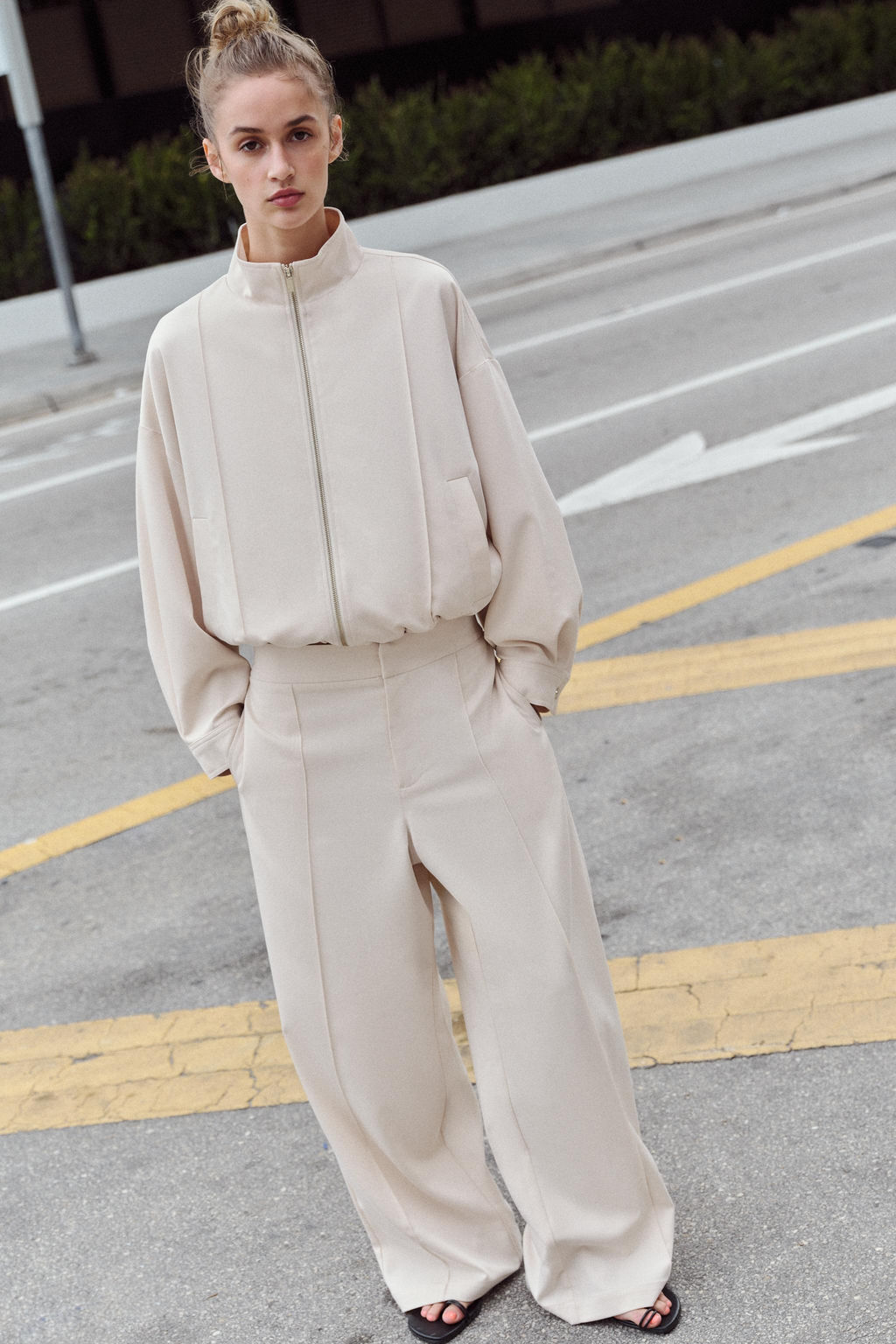 PANTAL?N RECTO NERVIO / Crudo - Zara фото 3