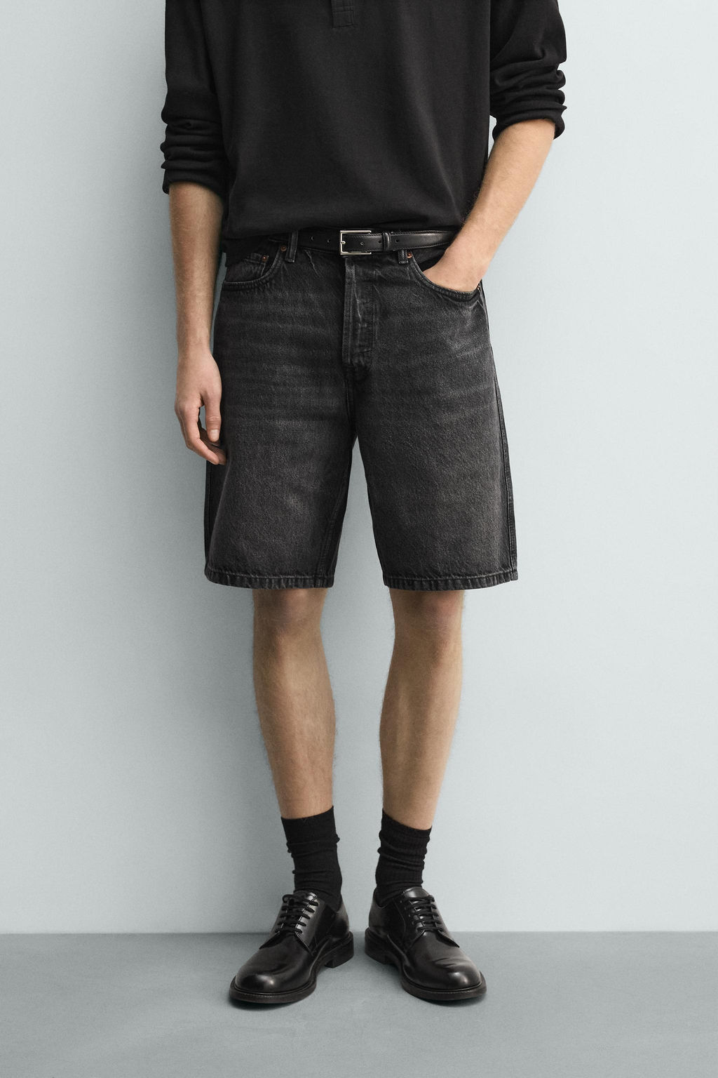 BERMUDA DENIM STRAIGHT FIT / Carb?n - Zara фото 2