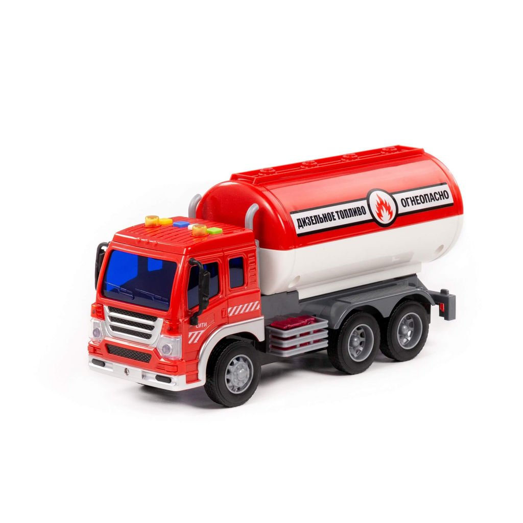 Сити, автомобиль с цистерной инерционный (со светом и звуком) (красный) (в коробке) - Полесье фото 8