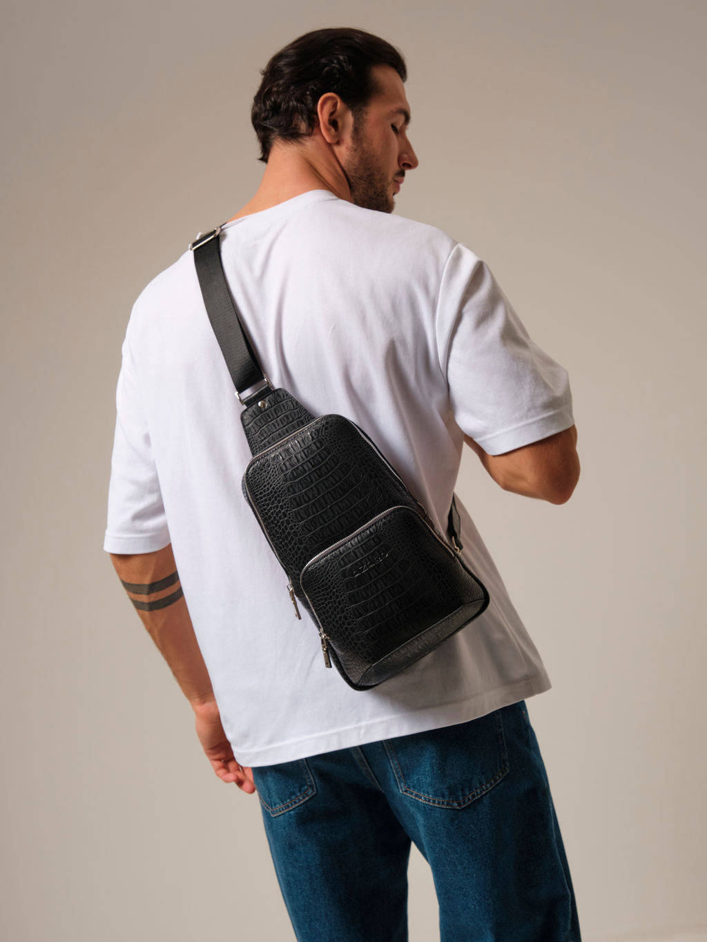 Сумка мужская Azaro 7050 черный кроко