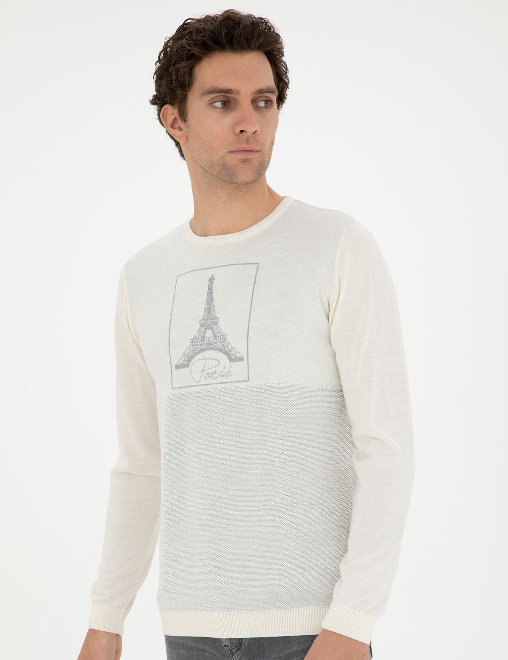 Белый зауженный свитер - Cacharel фото 3