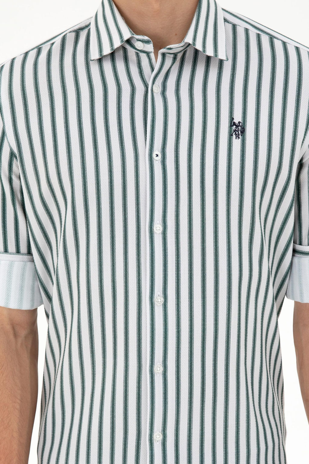 Мужская темно-зеленая рубашка с длинным рукавом Неожиданная скидка в корзине - U.s. polo assn фото 6