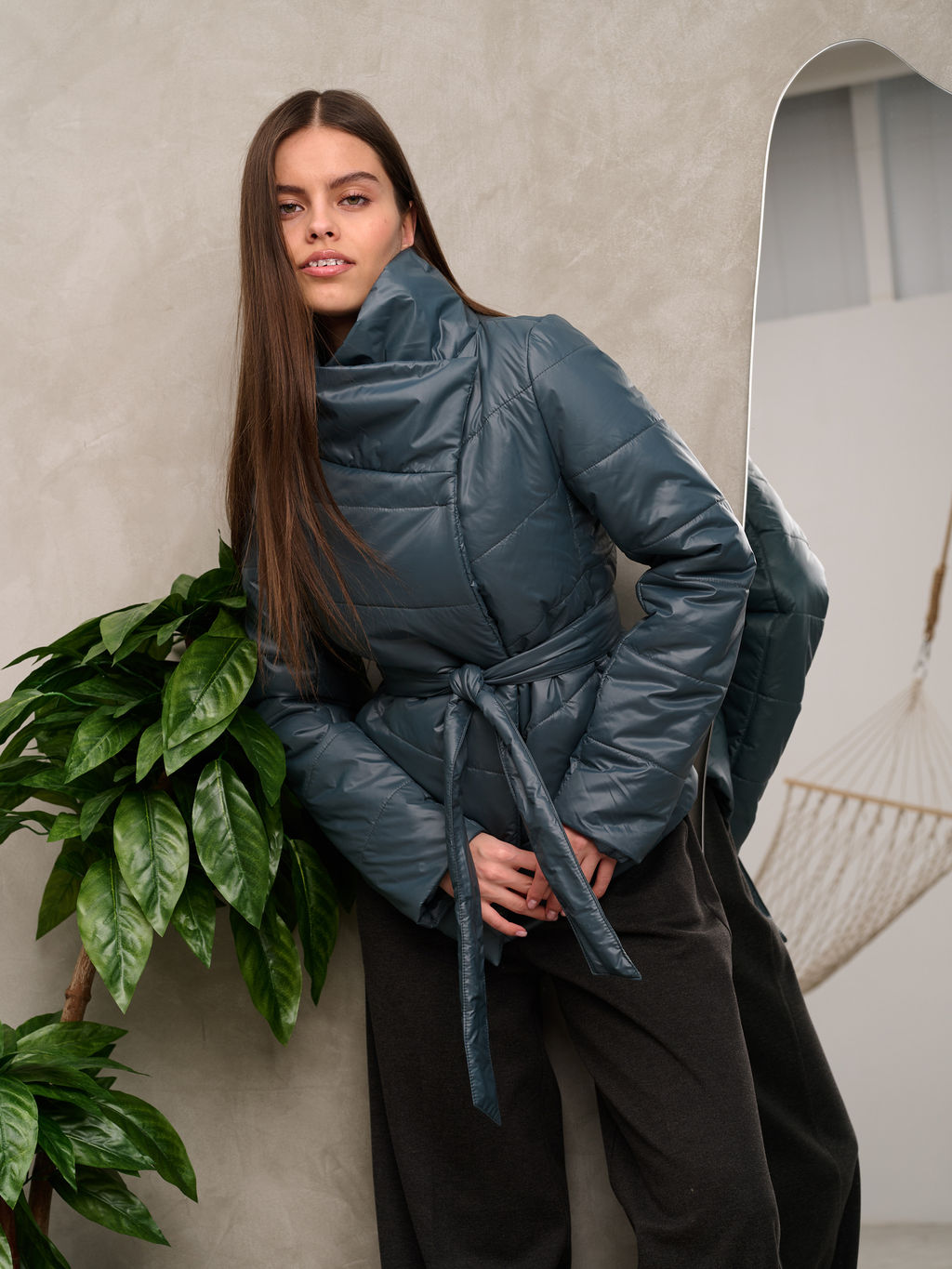 Куртка женская "Асимметрия" серый