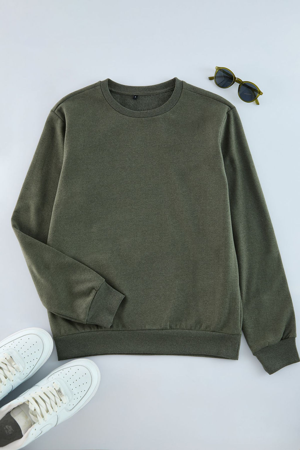 Haki Regular/Normal Kesim Ici Polar/S?cak Tutan Sweatshirt TMNAW21SW1208