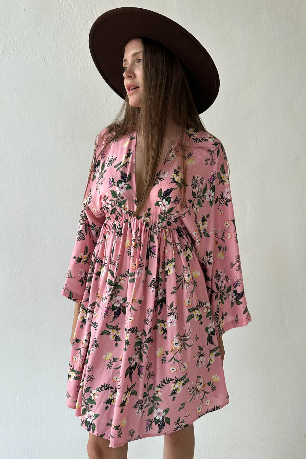 Платье женское FLOWER030/09/Розовый, зеленый - M&G all natural фото 6