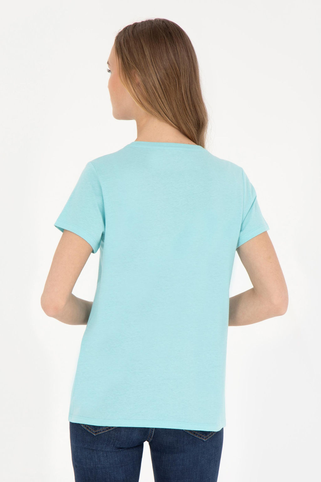 Женская мятная футболка с круглым вырезом - U.s. polo assn фото 12