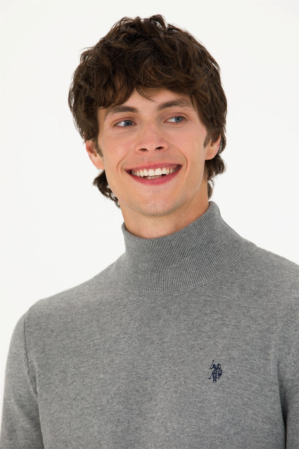 U. S. Polo Assn Мужской серый меланжевый базовый свитер - U.s. polo assn фото 9