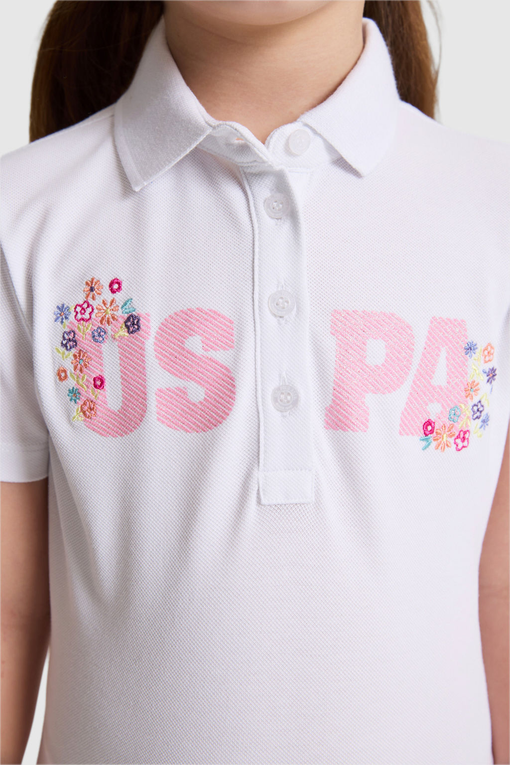 K_z _ocuk Beyaz Polo Yaka Ti__rt - U.s. polo assn фото 6
