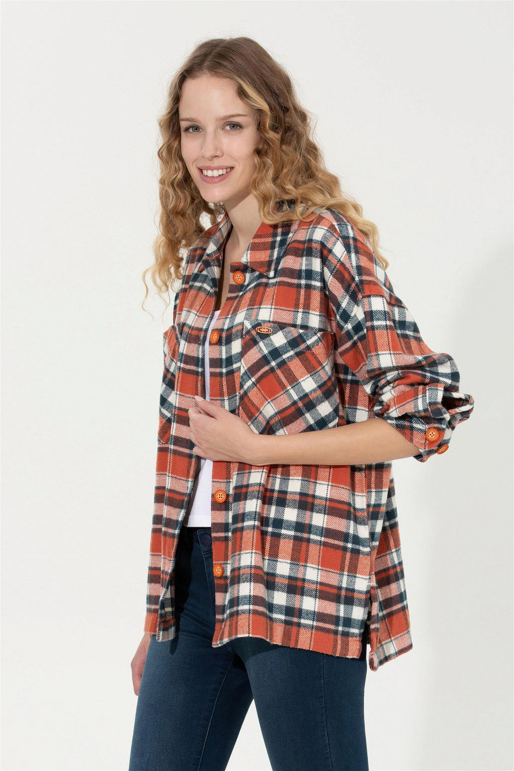 Женская красная джинсовая рубашка - U.s. polo assn фото 3