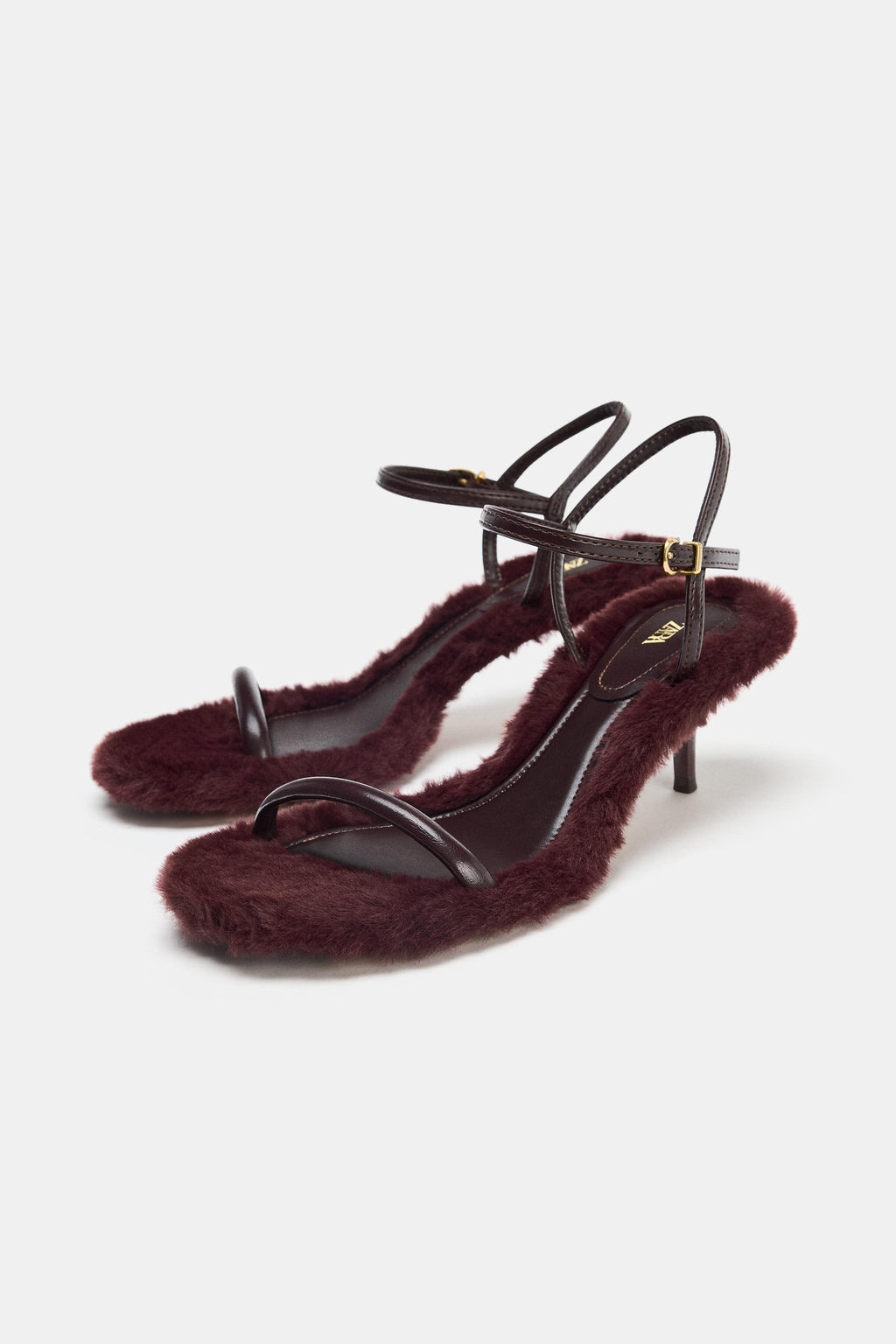 FAUX FUR SOLE HEELED SANDALS - Zara фото 4