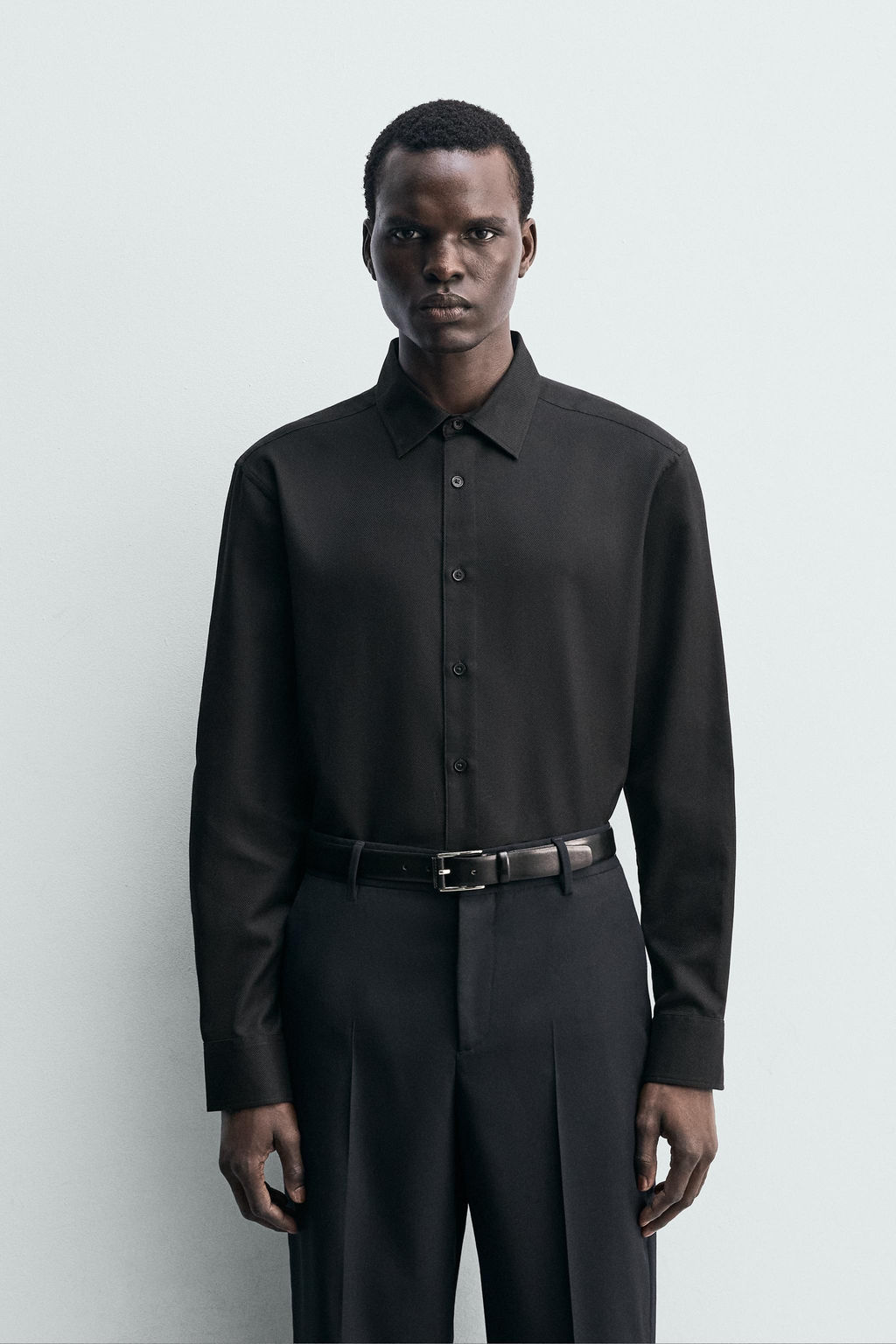 Рубашка CAMISA ESTRUCTURA EASY CARE черная