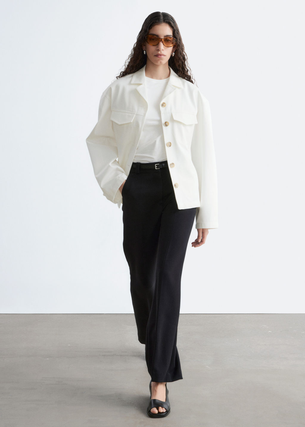 Pantalones rectos con pliegues marcados - H&m фото 8