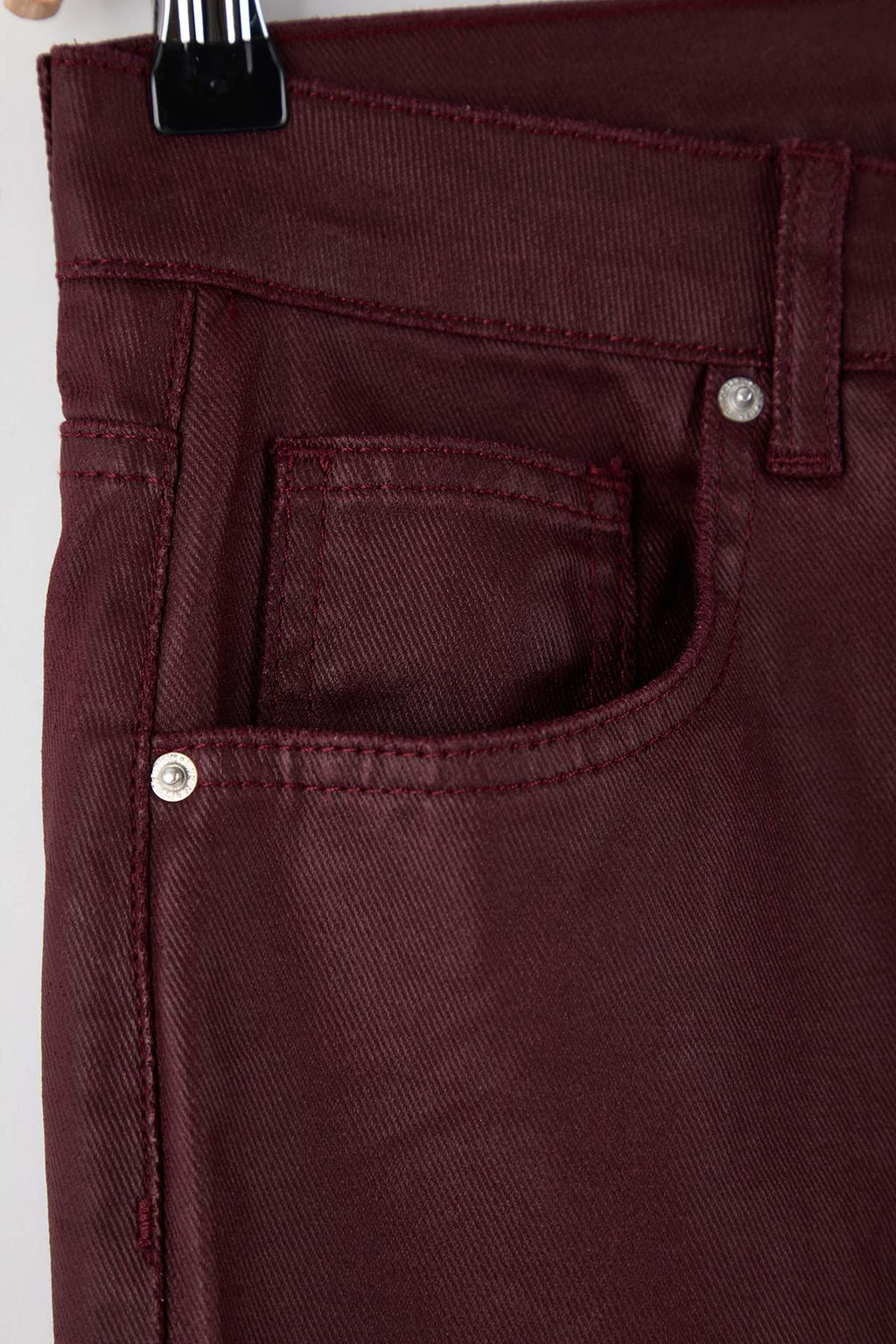 Bordo Kaplamal? Yuksek Bel Wide Leg Jeans TWOAW26JE00166 - Trendyolmilla фото 6