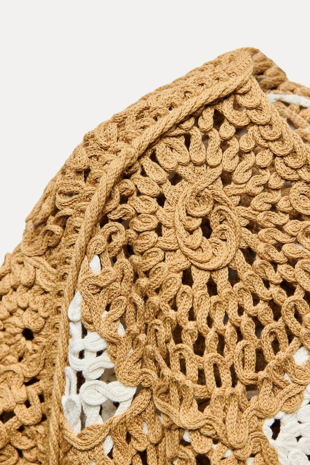 CROCHET KNIT DOUBLE-BREASTED COAT - Zara фото 8